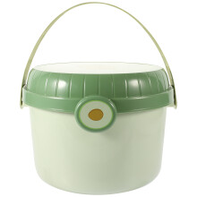 Toy Carry Bucket Round Corners Green Pp 1pack 9.8x9.4x8.2in