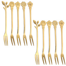 Set Of 5 Small Dessert Forks Appetizer Cake Fruit Stainless Steel