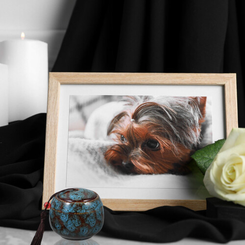 Ceramic Cremation Urn for Human and Pet Ashes Blue 2