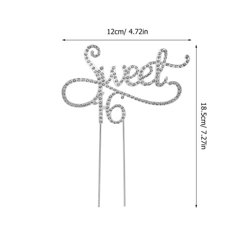 Duurzame Cake Topper 16 Verjaardagsversiering in 1