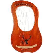 1 Set 10-string wooden lyre harp musical instrument