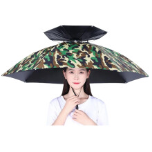 Rain Hat Umbrellas - 95cm Portable Windproof Fishing Cap with Sunshade for Golf, Camping, Beach Activities, Camouflage Design