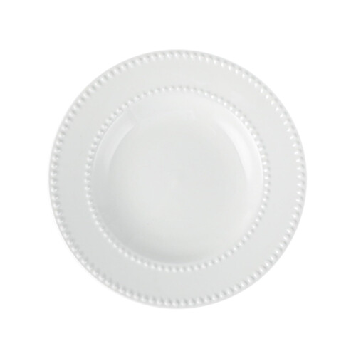 Round Ceramic Dinner Plate 22x22x3.2CM, White Dinnerware for Serving Cake Snacks Appetizers, Creative Shape Side Plate