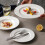 Round Ceramic Dinner Plate 22x22x3.2CM, White Dinnerware for Serving Cake Snacks Appetizers, Creative Shape Side Plate 5