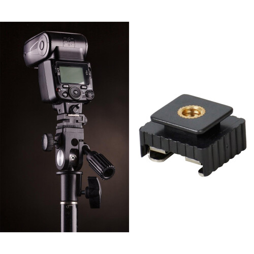 Camera Flashes Hot Shoe Mount Stand with Secure 1/4" Threaded 1