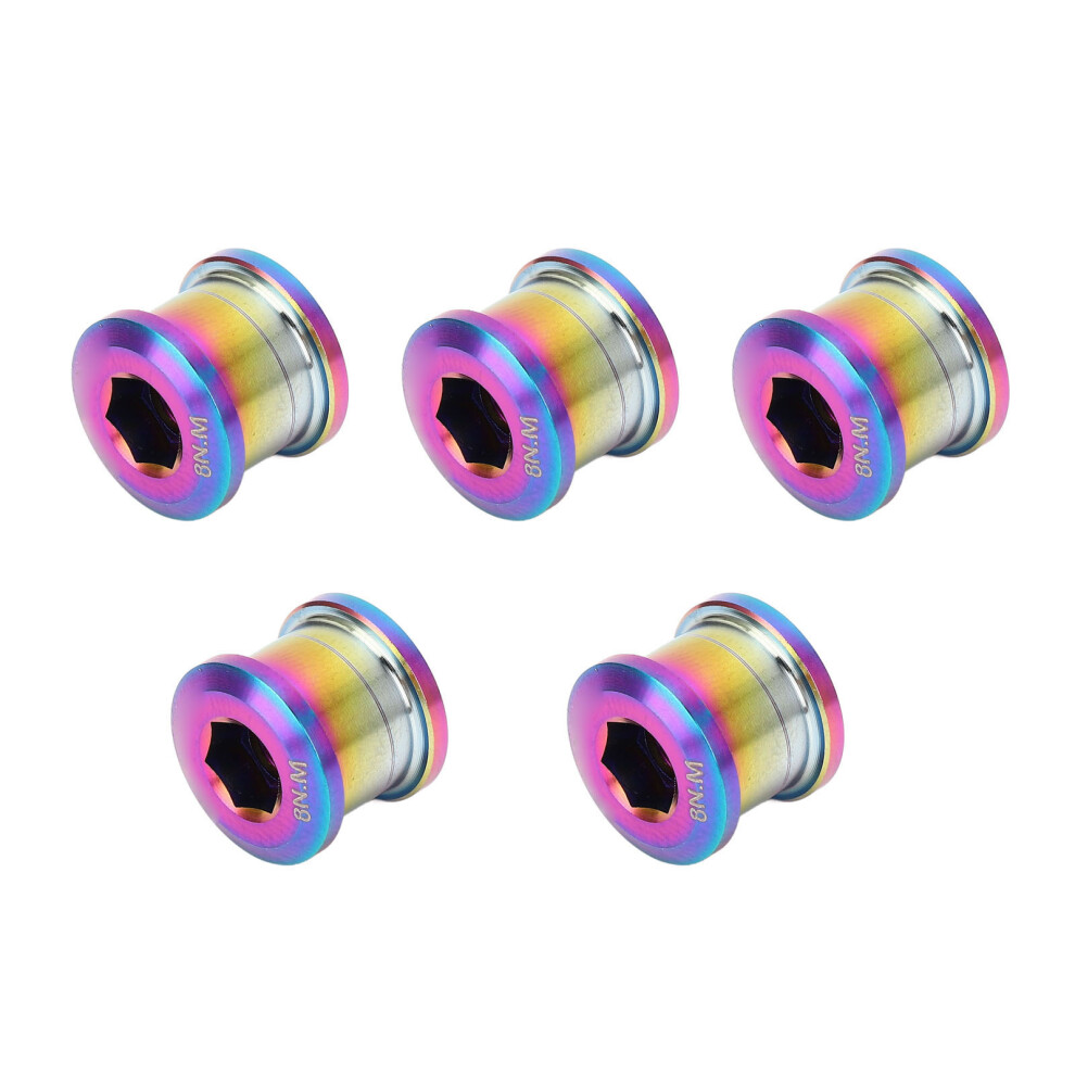 5 Pcs Bike Chainring Screws Ti Alloy 6.5Mm Colorful Lightweight 7901346648389
