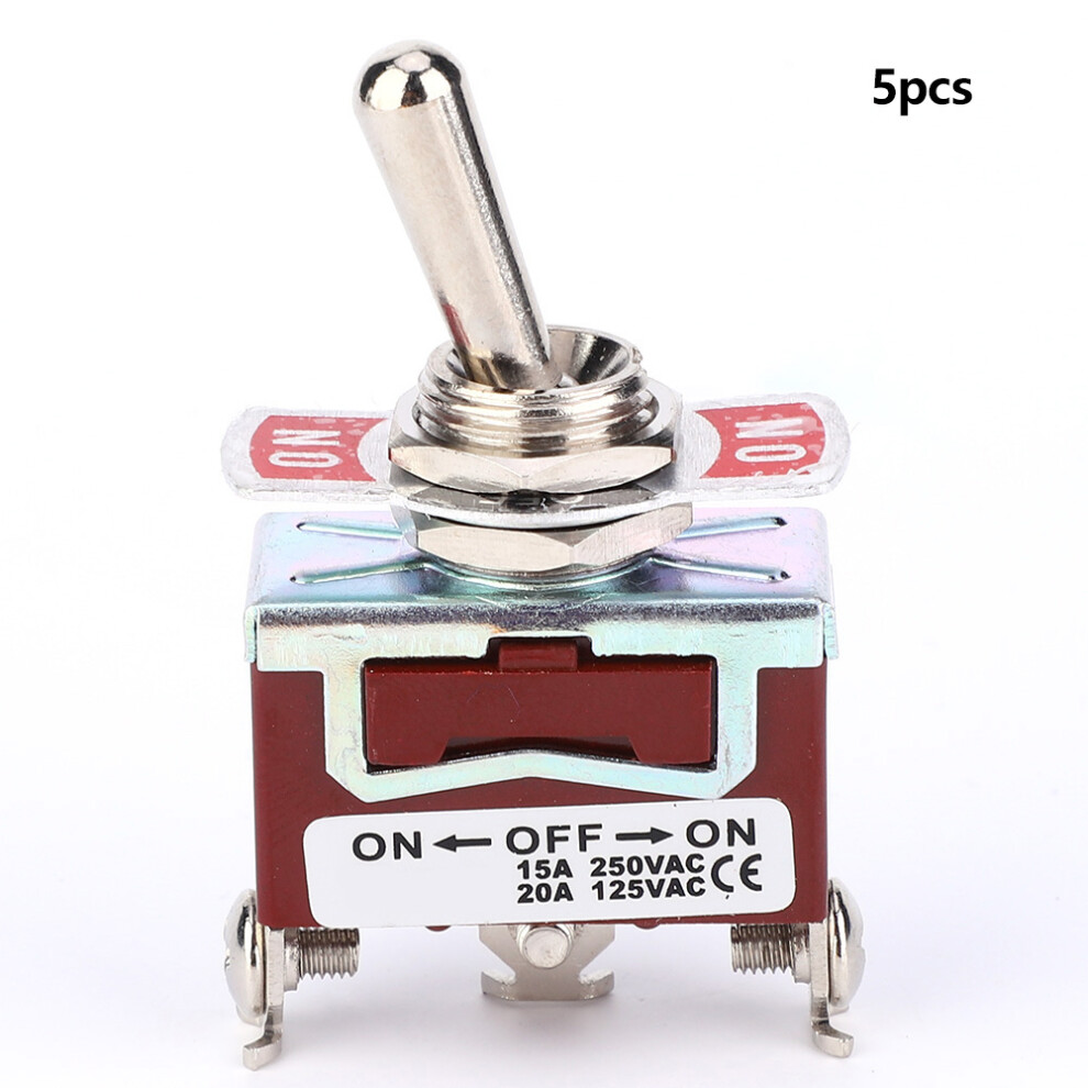 5pcs SPST Toggle Switch 3 Positions ON OFF ON