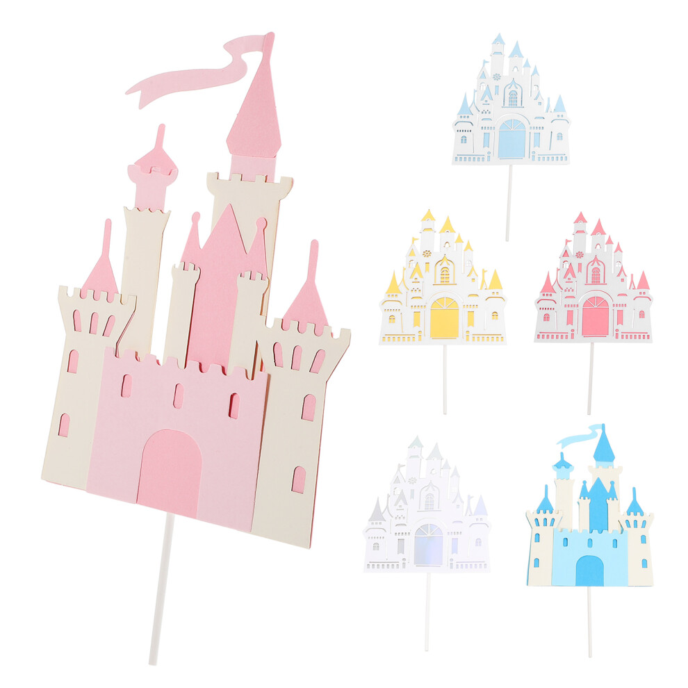 Totority Castle Cake Decoration Set Assorted Color Plastic 6Pcs