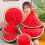Red Plush Watermelon Seat Cushion Soft Decorative Throw Pillow 4
