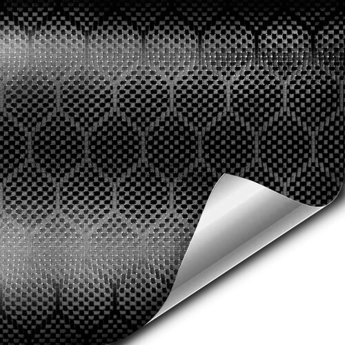 V2 Hex Carbon Black Vinyl Car Wrap (1.5ft x 5ft)