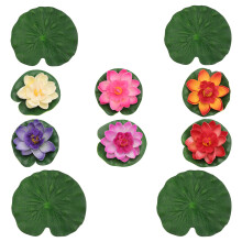 10 Pcs Lotus Flower Pool Pond Floating Decor Water Surface Adornment