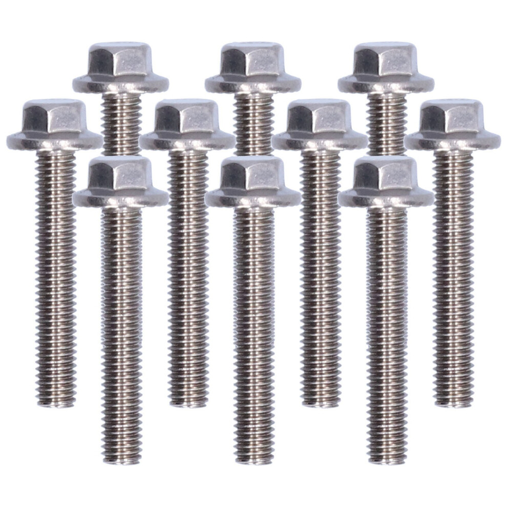 10Pcs Flanged Hex Head Bolts Stainless Steel 304