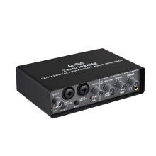 USB Audio Interface 24bit 96kHz, 17.5x13x4.8cm, Black