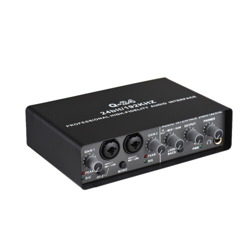 USB Audio Interface 24bit 96kHz, 17.5x13x4.8cm, Black