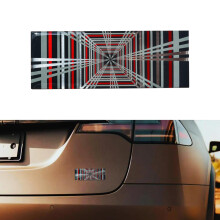 YHCDSEA Dual Motor Badge Emblem Sticker Plaid Decor Kompatibel til Model 3 Y X S Tilbehr (A-Plaid)