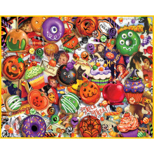 White Mountain Trick or Treat Halloween Puzzles 1000 peas quebra-cabea para outono e outono