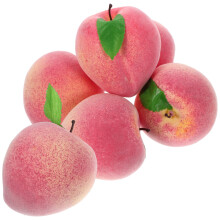 6pcs Artificial Peach Fake Fruit Food Model Photo Prop