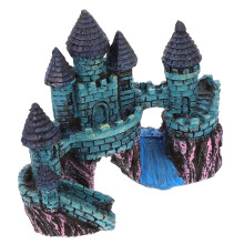 2Pcs Vivid Resin Aquarium Castle Ornament Fish Tank Hideout Decor