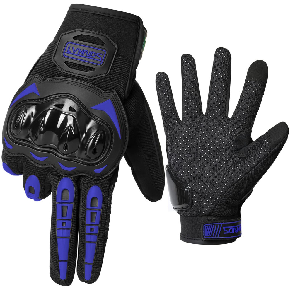Lvnrids Motorcycle Gloves For Men Full Finger Touchscreen Racing Motorbike Gloves For Bmx Atv Mtb Riding Racing Cycling M Blue 770240922164