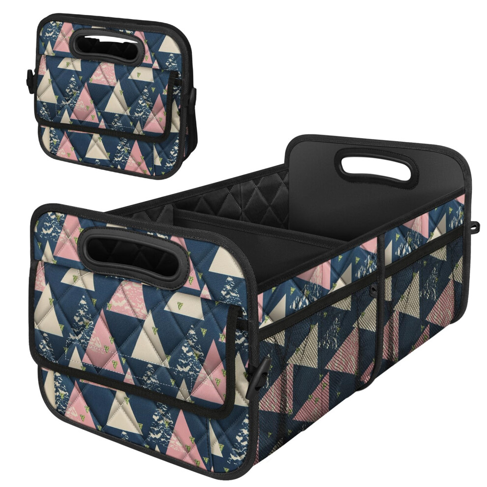 Deosk Trunk Organzier And Storage With 6 Big Pocket Car Accessories For Womenmen 50L Waterproof Polyester For Carsuvminivantruckmedium Triangle 735280752256