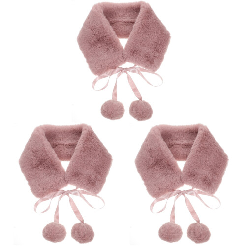 3pcs Plush Scarf Neck Strap Middle Length Miss 1