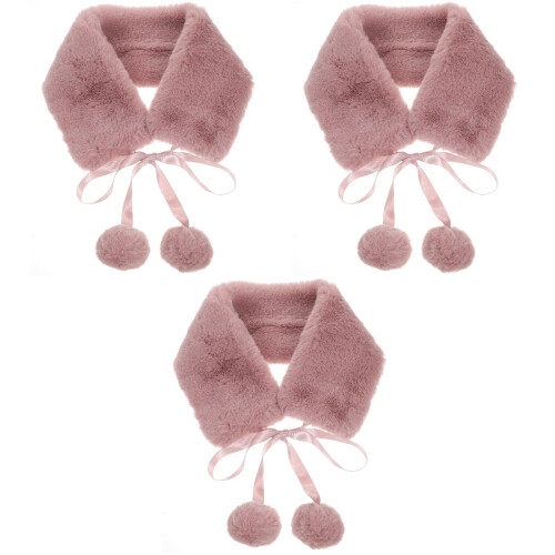 3pcs Plush Scarf Neck Strap Middle Length Miss 2