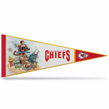 Rico Industries NFL Voetbal Kansas City Chiefs "The Fan" 12" x 30" Vilt Wanddecoratie
