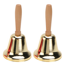 Dinner Bell Handheld Service Bell Golden 2pcs 4.72x2.48x2.48in