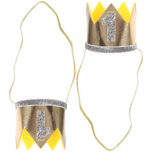 2Pcs Decorative Golden Birthday Hat for Kids Party Headwear