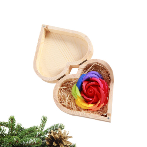 Rote Soap Flower Holzbox Kunstvolles Deko Geschenk 2