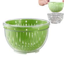Salad Cutter Bowl with Lid – 1.5L Green Salad Cutter Kitchen Bowl for Fruit Washing and Meal Prep at Home or Restaurant