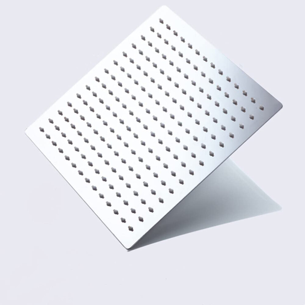 Square and Round Shower Heads 6/8/10/12/16 Inch Polished Chrome Stainless Steel Rainfall Bathroom Fixtures-image-OPC-PKC7KKB-NEW