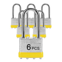 Lakatok azonos kulccsal LQYN 6 db Laminlt kulcsos lakat (1-9/16"""" 40mm) Kulcsos egyforma zrak Hossz bilincs trolszekrnyhez Hasp Retesz szerszm