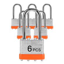 Cadenas avec la mme cl LQYN 6 pices Cadenas  cl lamin 1916 40 mm Verrouillage  cl identique Longue anse pour casier de rangement Loquet 