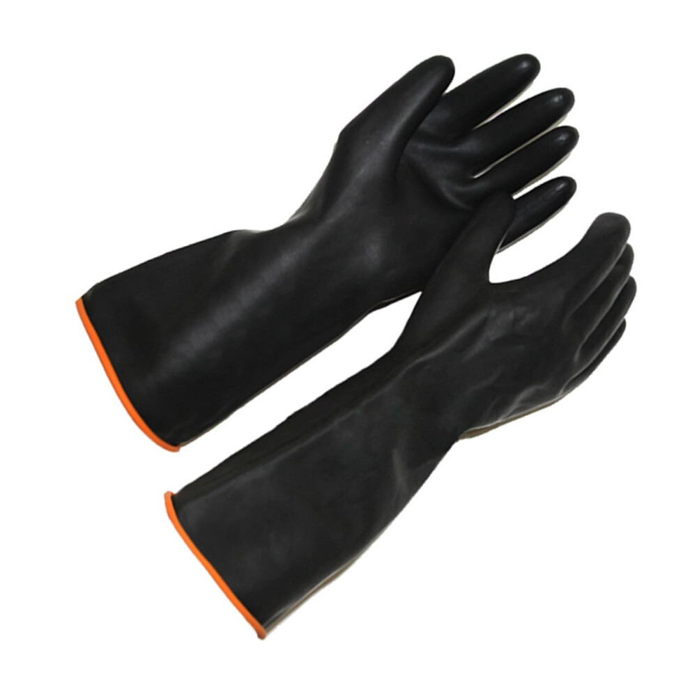 Long Wrist Industrial Safety Work Gloves - Durable Acid-Proof Rubber, Biting Resistant, Reusable For Construction And Cleaning 6447073458903