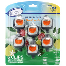 Air Jungles Eleu Pomelo Scent Car Air Freshener Clip 6 Vent Clips 4 ml Each Long Lasting Air Freshener Up to 180 Days Car Refresher Odor Eliminat