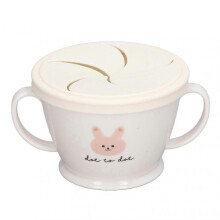 Bunny Snack Cup - Cartoon Animal Style Anti-Slip Handles Spill-Proof Drop-Resistant PP Snack Container for Home and Travel