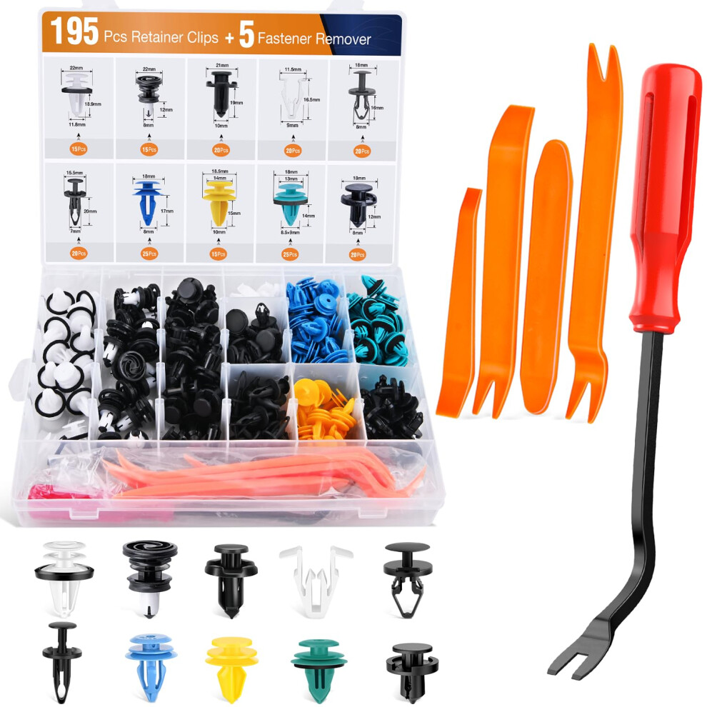 Gooacc 200Pcs Car Plastic Rivets Fasteners Push Retainer Kit 10 Most Popular Sizes Auto Push Pin Rivets For Tesla Body Interior And Exterior Ret 840323911498