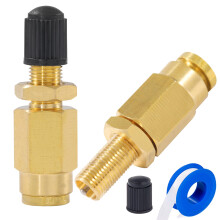 Breezliy 1/4-Zoll-Inflations-Schrader-Ventil mit Push-to-Connect-Verbindung fr Luftleitungsschluche mit 1/4-Zoll-Auendurchmesser und Luftfederaufh
