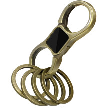 Idakekiy Schlsselanhnger mit Schnellverschluss, Feder mit 4 Schlsselringen, robuster Auto-Schlsselanhnger-Organizer fr Damen und Herren (Bronze