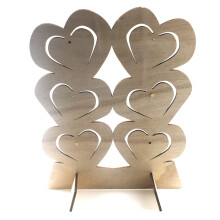 Wooden Heart 3-Layer Donut Display Rack 40x30x18cm