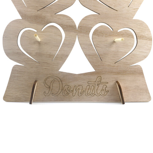 Wooden Heart 3-Layer Donut Display Rack 40x30x18cm 2
