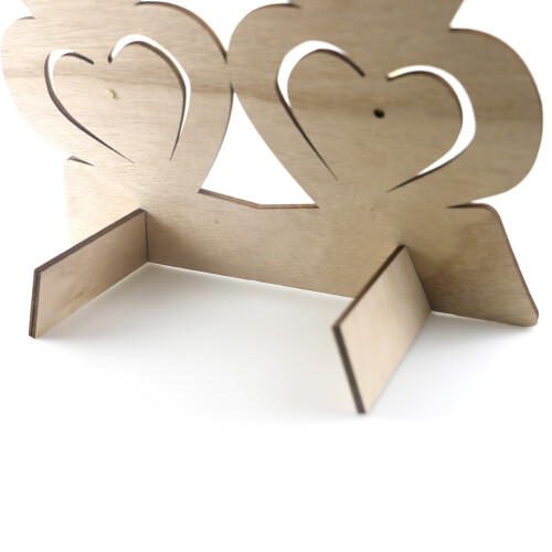 Wooden Heart 3-Layer Donut Display Rack 40x30x18cm 1