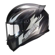 JQF Gear Integral-Motorradhelm WS-607, DOT-geprft, Motorrad-, Renn- und Straenfahrradhelme fr Erwachsene mit Visier (Gray Ash L)