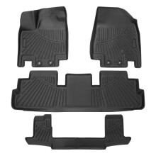 Powerty Floor Mats for 2023-2025 Nissan Pathfinder 7 Seats Accessories All Weather Floor Liners 3D TPE Floor Mat Heavy-Duty Floor Liners