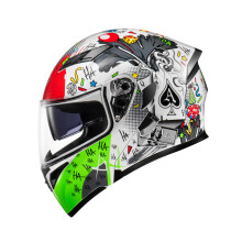Modulrn celooblicejov prilba KYPARA s dvojitm zornkem a certifikac DOT pro impresionismus (White Pocker XL)