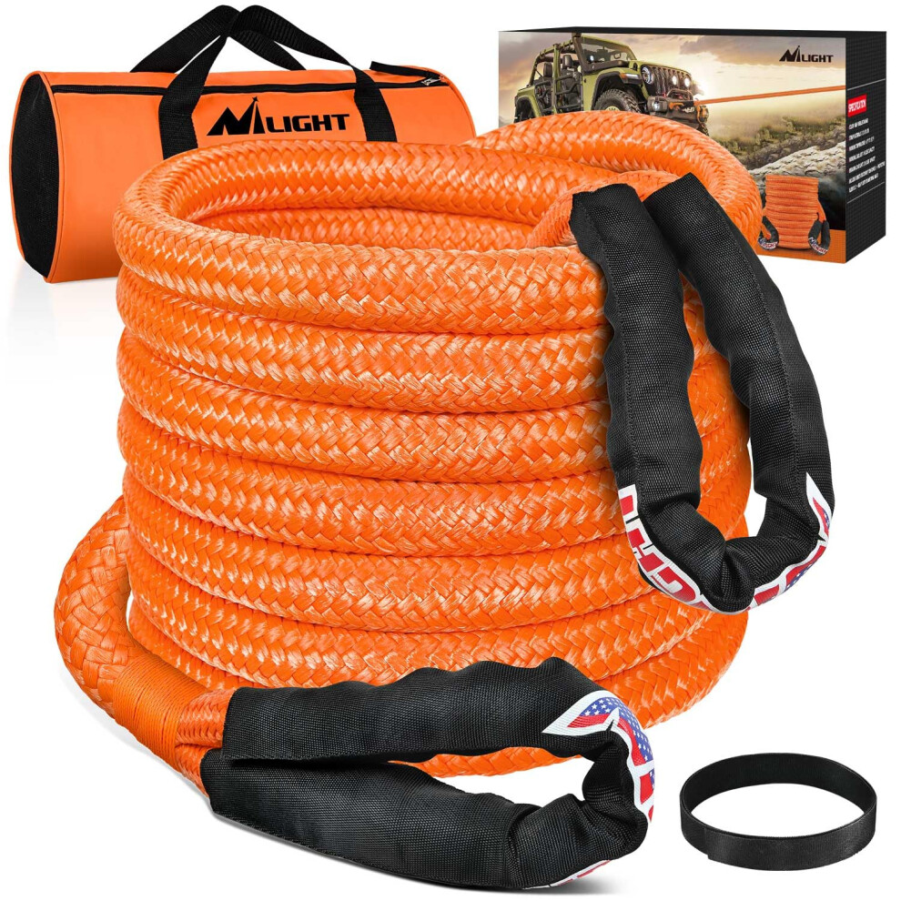 Nilight Kinetic Recovery Rope 28 600Lbs 78X 20Ft Snatch Strap Heavy Duty Offroad Towing Strap Kit Vehicle Recovery Kit For Utv Atv Suv Truck Car 840323917513