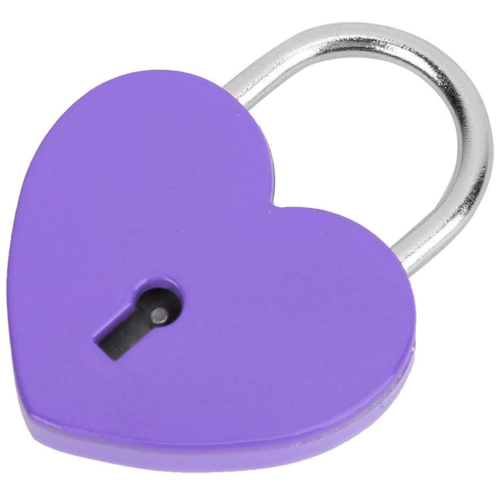 Treasure Chest Padlock Mini Love Heart Shaped Metal Lock Colorful Diary Book Security Padlock with Key for Jewelry Box Purse Handbag Cabinet Lockers-image-OPC-PK2Z22J-NEW