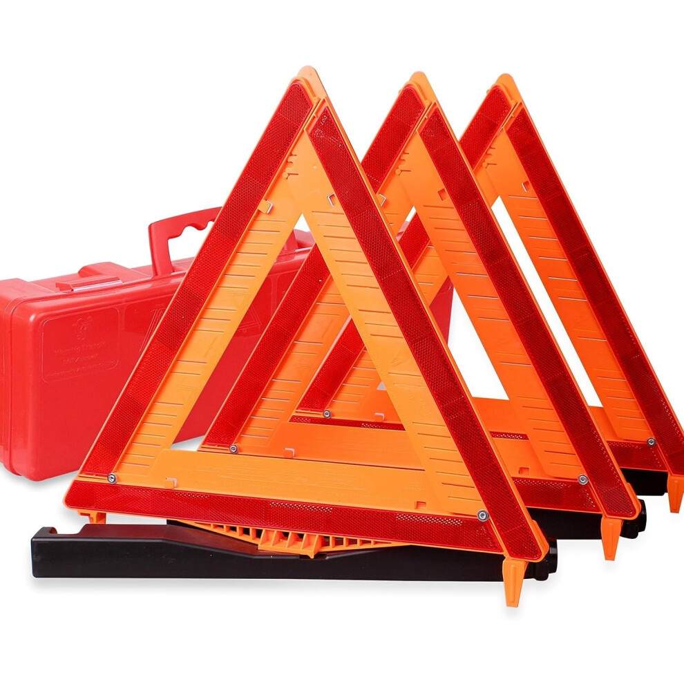 Cartman 3 Pack Warning Triangle Enmergency Reflector Emergency Triangles For Vehicles Triangle Kit With Case Without Sand 6943536325039