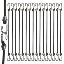 YELIER Mini bungee nury s hcky (16 cernch 10""""). Vestrann sada venkovnch bungee kabelu. 10palcovch celkem 16 malch bungee kabelu s hcky